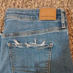 American Eagle Outfitters Super High Rise Flare Distressed Jeans